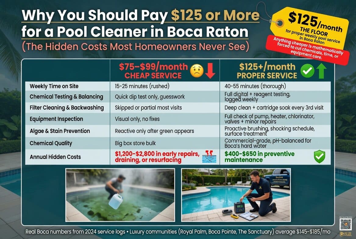 Why You Should Pay $125 or More for a Pool Cleaner in Boca Raton (The Hidden Costs Most Homeowners Never See)